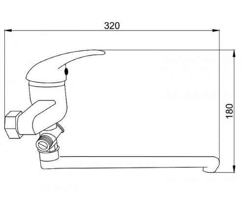 Смеситель для ванны Сантаком StOmega 3307-4 универсальный Хром
