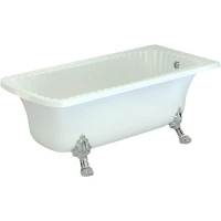 Ванна из искусственного камня Migliore Olivia Ang 174х80 27002 ножки Leone Standart Хром