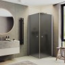 Душевой уголок Maybah Glass MGY-1299-5 900x900x1980 на монопетлях Хром матовый стекло графитовое матовое