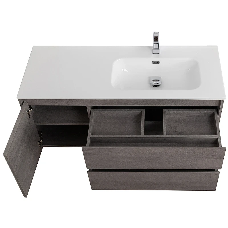 Тумба под раковину BelBagno Kraft 120 R KRAFT-1200-2C-1A-SO-CG-R подвесная Cemento Grigio МДФ / ЛДСП