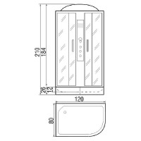 Душевая кабина River Dunay 120x80 MT R 10000000804 с поддоном