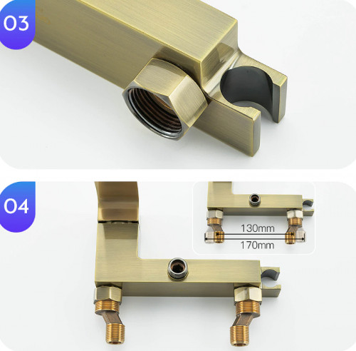 Гигиенический душ со смесителем Gappo G07-4 G2007-4 Бронза