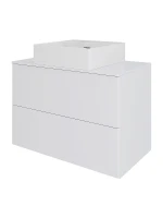 Тумба с раковиной Orange Otto 75 Ot-75TuMDF+B04-405W подвесная цвет Белый глянец