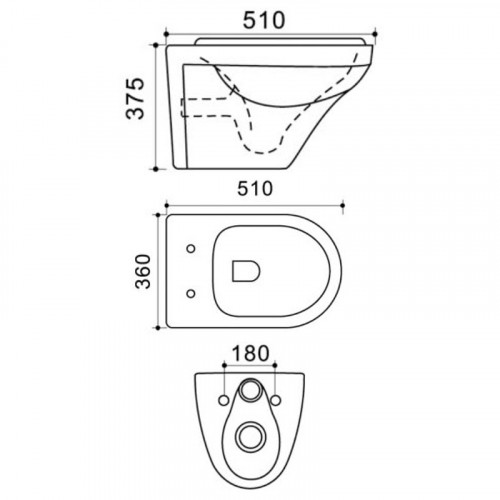 Унитаз Agger AT06100 подвесной с сиденьем Микролифт фарфор подвесной