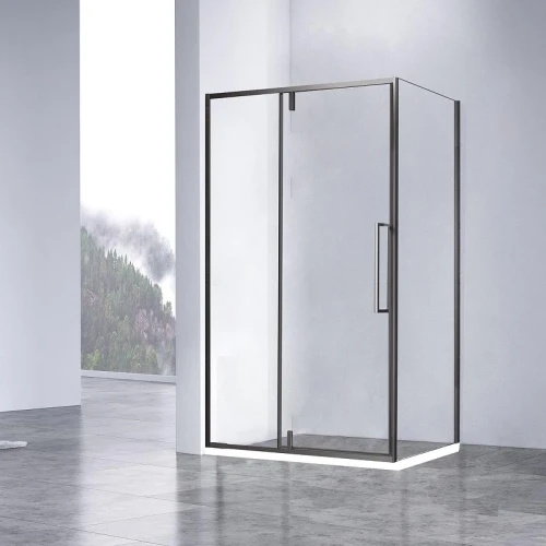 Душевой уголок Vincea Slim-N 120x90 VSR-4SNP9012CLGM профиль Вороненая сталь стекло прозрачное