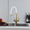 Смеситель для кухни Gappo G4395-53 цвет Золотой сатин Белый