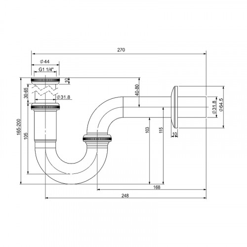 Сифон для раковины Wellsee Drainage System 182102000 цвет Хром