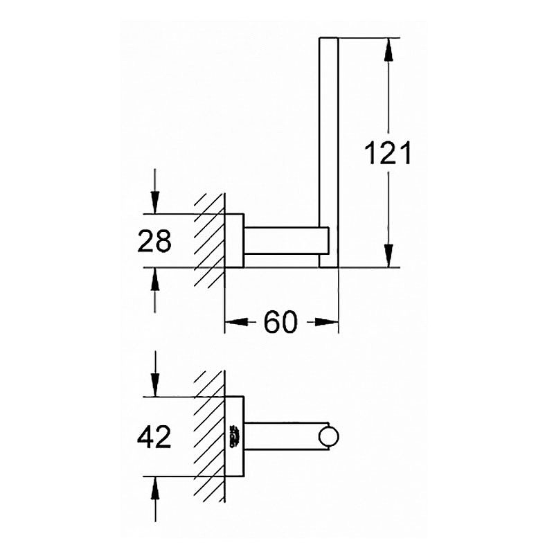 Держатель запасного рулона Grohe Essentials Cube 40623001 Хром