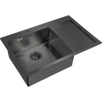 Кухонная мойка ZorG Grafit PVD 7851-L GRAFIT Графит нержавеющая сталь встраиваемый