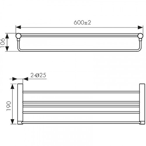 Полка для полотенец Kaiser Vita KH-3299 Черная матовая