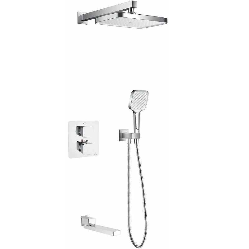Душевая система Rose R15F R1595F с термостатом Белая Хром