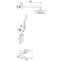 Душевая система Rose R15F R1595F с термостатом Белая Хром