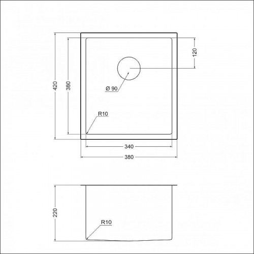 Кухонная мойка Emar PVD 38 EMB-130 PVD цвет Nano Dark