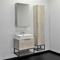Тумба с раковиной Comforty Порто 60 00-00011395 подвесная Дуб дымчатый МДФ / ЛДСП