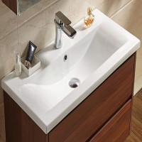 Раковина CeramaLux 90 9393-90 Белая фаянс полувстраиваемая