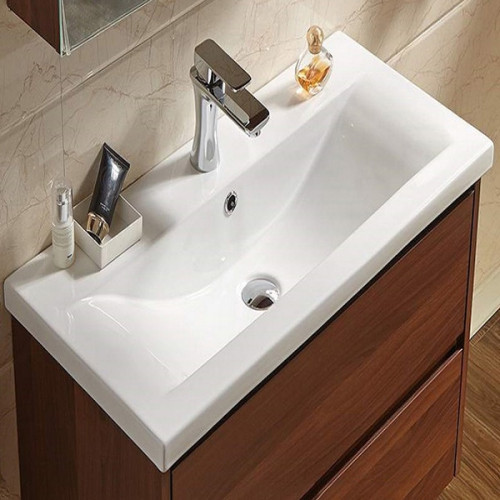 Раковина CeramaLux 90 9393-90 Белая фаянс полувстраиваемая