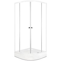 Душевой уголок Melodia della vita Segment Low 80x80 MSETWSL8080TWt профиль Белый стекло прозрачное