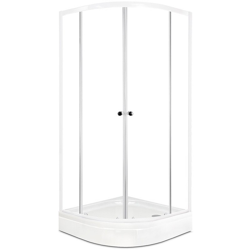 Душевой уголок Melodia della vita Segment Low 80x80 MSETWSL8080TWt профиль Белый стекло прозрачное