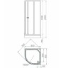 Душевой уголок Melodia della vita Segment Low 80x80 MSETWSL8080TWt профиль Белый стекло прозрачное