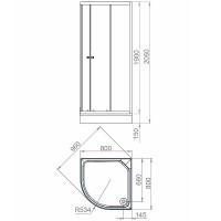 Душевой уголок Melodia della vita Segment Low 80x80 MSETWSL8080TWt профиль Белый стекло прозрачное