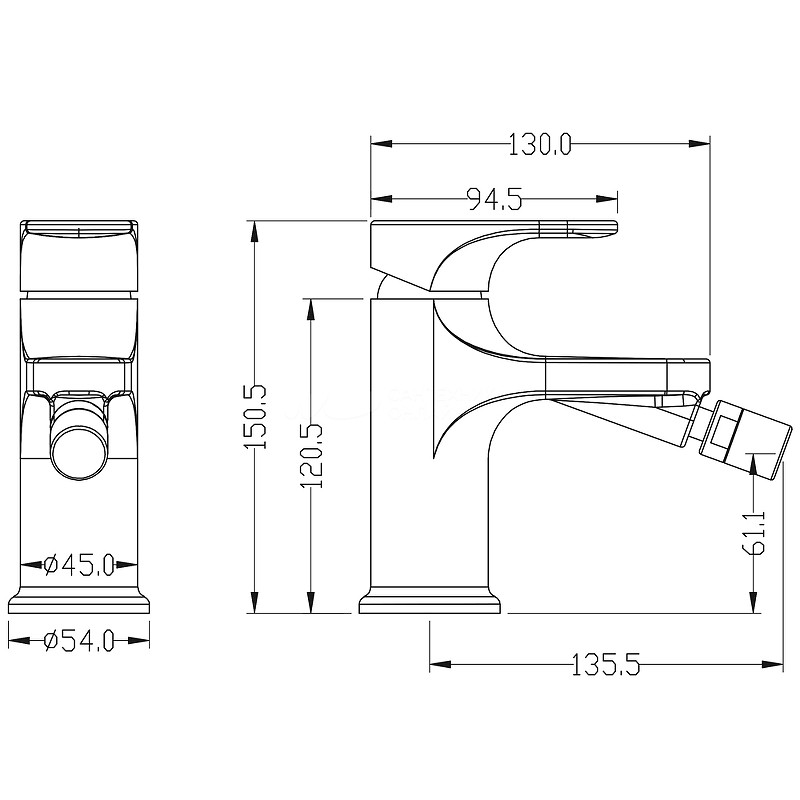 Смеситель для биде Boheme Spectre 456-CR Хром латунь