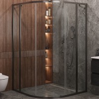Душевой уголок Cezares Molveno 110x110 MOLVENO-R-11-90+20-C-GM-IV профиль Оружейная сталь стекло прозрачное