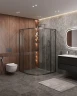 Душевой уголок Cezares Molveno 110x110 MOLVENO-R-11-90+20-C-GM-IV профиль Оружейная сталь стекло прозрачное