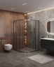 Душевой уголок Cezares Molveno 110x110 MOLVENO-R-11-90+20-C-GM-IV профиль Оружейная сталь стекло прозрачное