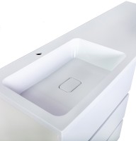 Раковина Orange Камилла 130 OP-130RAL с местом под стиральную машину Белая искусственный камень (литьевой мрамор) с местом под стиральную машину, полувстраиваемая