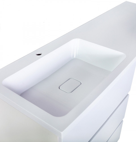 Раковина Orange Камилла 130 OP-130RAL с местом под стиральную машину Белая искусственный камень (литьевой мрамор) с местом под стиральную машину, полувстраиваемая