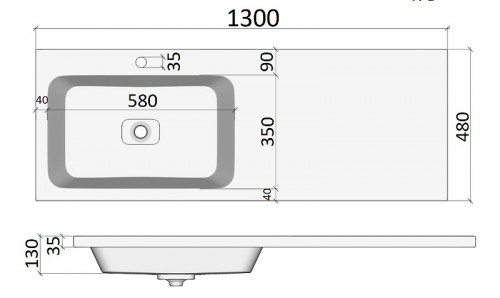 Раковина Orange Камилла 130 OP-130RAL с местом под стиральную машину Белая искусственный камень (литьевой мрамор) с местом под стиральную машину, полувстраиваемая