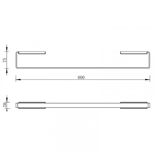 Полотенцедержатель Whitecross Cubo gunmetal CU2452GM Оружейная сталь