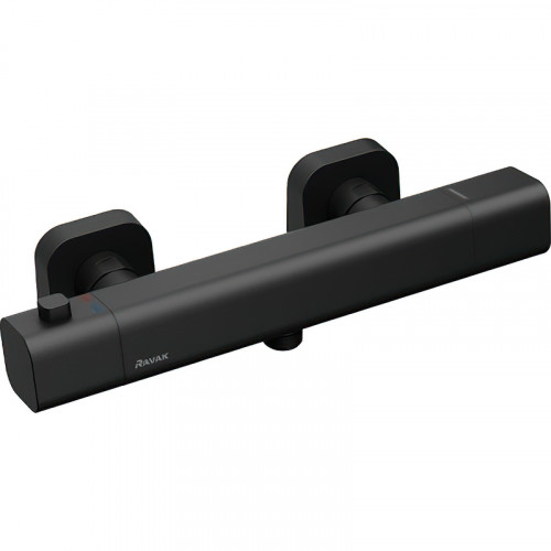 Смеситель для душа Ravak 10° Free X070154 с термостатом Черный матовый латунь на стену