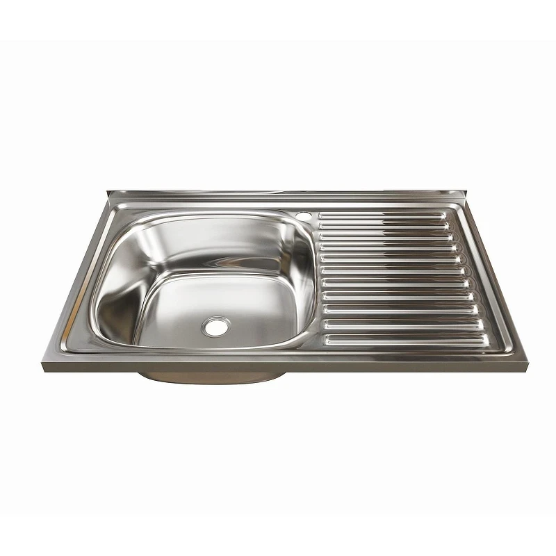 Кухонная мойка Mixline 80 L 528172 цвет Хром со смесителем Viko V-4110 Хром