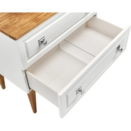 Тумба под раковину ASB-Woodline Каталина 80 White 12097 Белая массив дерева
