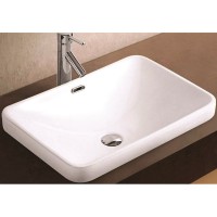 Раковина CeramaLux 56 78441-1 Белая фаянс полувстраиваемая