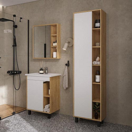 Зеркальный шкаф Volna Osmond 60 szOSMOND60 цвет Дуб сонома