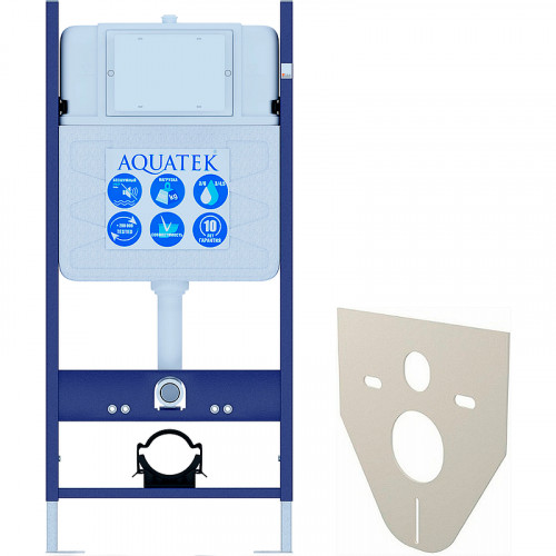 Инсталляция Aquatek ECO Standart 50 INS-0000014 для унитаза без клавиши смыва нержавеющая сталь