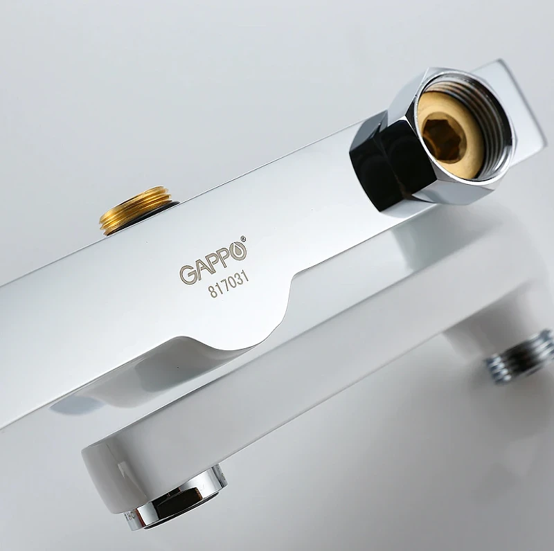 Душевая система Gappo G48 G2448 Белая Хром латунь на стену