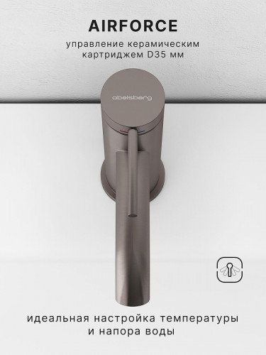 Смеситель для раковины Abelsberg Fluida ERF22001BN цвет Титан