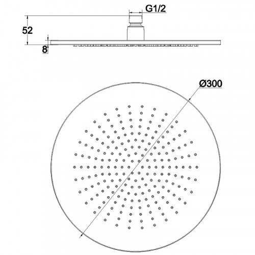 Верхний душ Whitecross Y gold Y1300GL Золото латунь на потолок