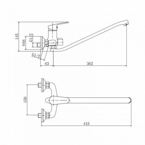 Смеситель для ванны Fashun A2215 универсальный цвет Хром