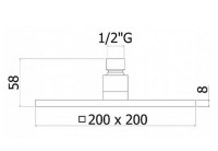 Верхний душ Paffoni Syncro ZSOF075BO/ZSOF063BO Белый матовый латунь на стену