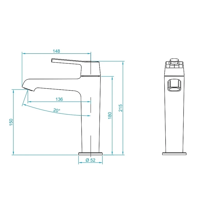 Смеситель для раковины RGW Shower Panels SP-301B 511405301-04 Черный матовый латунь