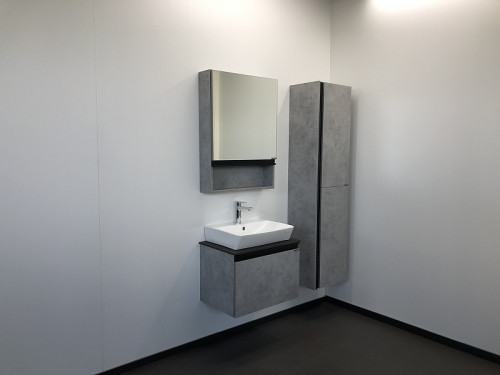 Шкаф пенал Comforty Эдинбург 40 00004147998 подвесной Бетон светлый МДФ / ЛДСП