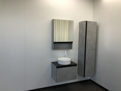 Шкаф пенал Comforty Эдинбург 40 00004147998 подвесной Бетон светлый МДФ / ЛДСП