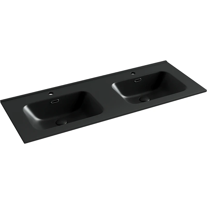 Раковина Ceramicanova Element 120 CN7004MB двойная Черная матовая фарфор полувстраиваемая