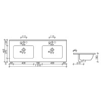 Раковина Ceramicanova Element 120 CN7004MB двойная Черная матовая фарфор полувстраиваемая