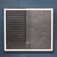 Зеркало Vigo Geometry Luxe 80 210 с подсветкой с бесконтактным выключателем с диммером с подогревом и часами