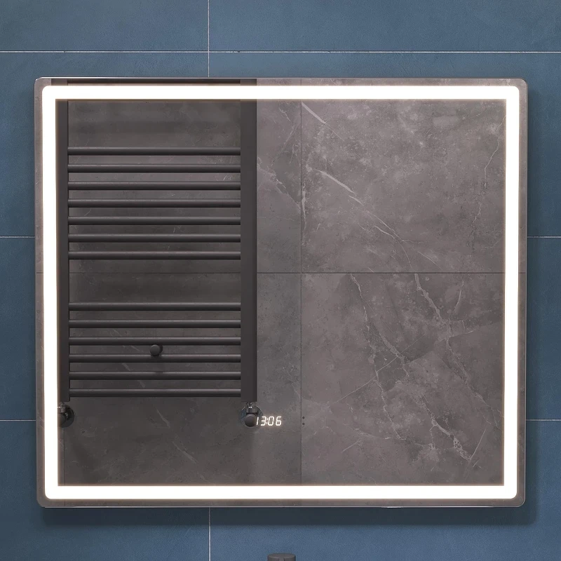 Зеркало Vigo Geometry Luxe 80 210 с подсветкой с бесконтактным выключателем с диммером с подогревом и часами